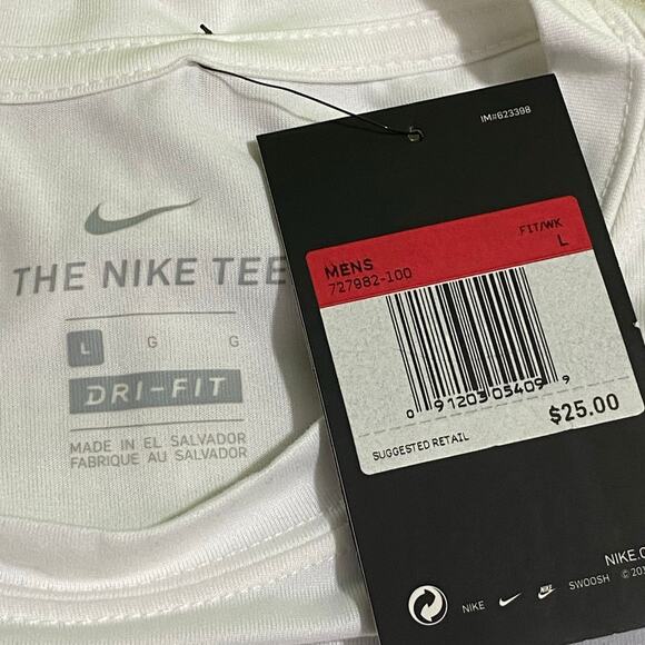Nike Dri-Fit White Short Sleeve Tee Large  Elite Development Series New with Tag - Picture 6 of 6